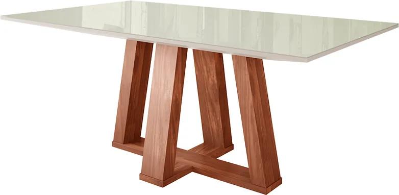 Mesa de Jantar Retangular Adala Com Vidro - Wood Prime LL 33065 1.60 X 1.00