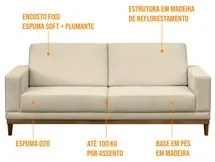 Sofá Living 145cm 2 Lugares Kayrós D05 Suede Bege - Mpozenato