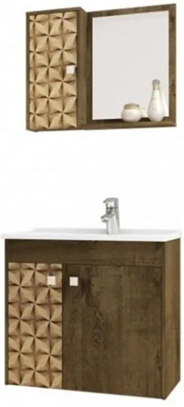 Conjunto Para Banheiro Munique Madeira Rústica com Madeira 3D – Bechara Móveis