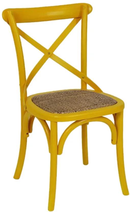 Cadeira em Assento Rattan Amarela