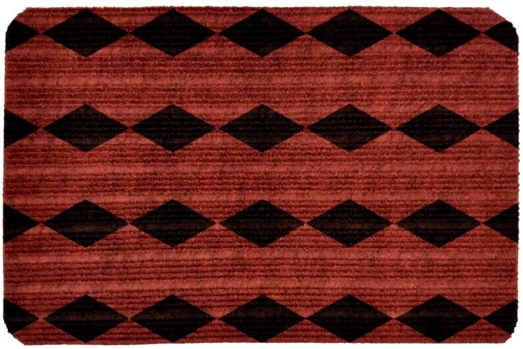 Capacho Carpet Triangulos Vermelho Único Love Decor