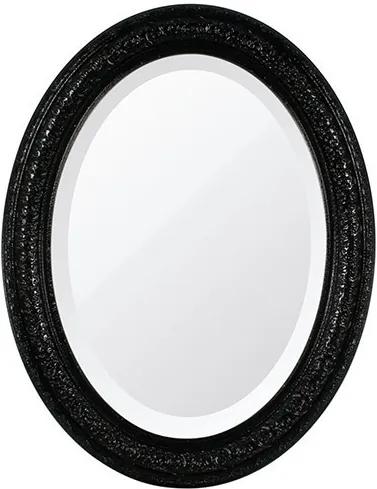 Espelho Oval Bisotê Preto Absoluto Grande