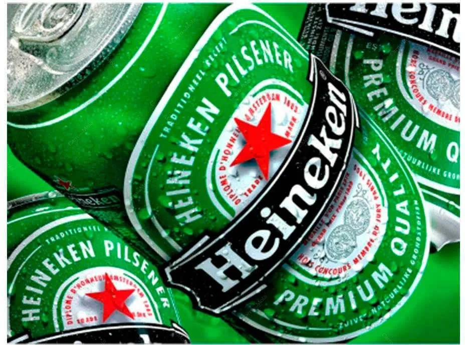 Placa Decorativa Heineken Lata com Impressão Digital em Metal