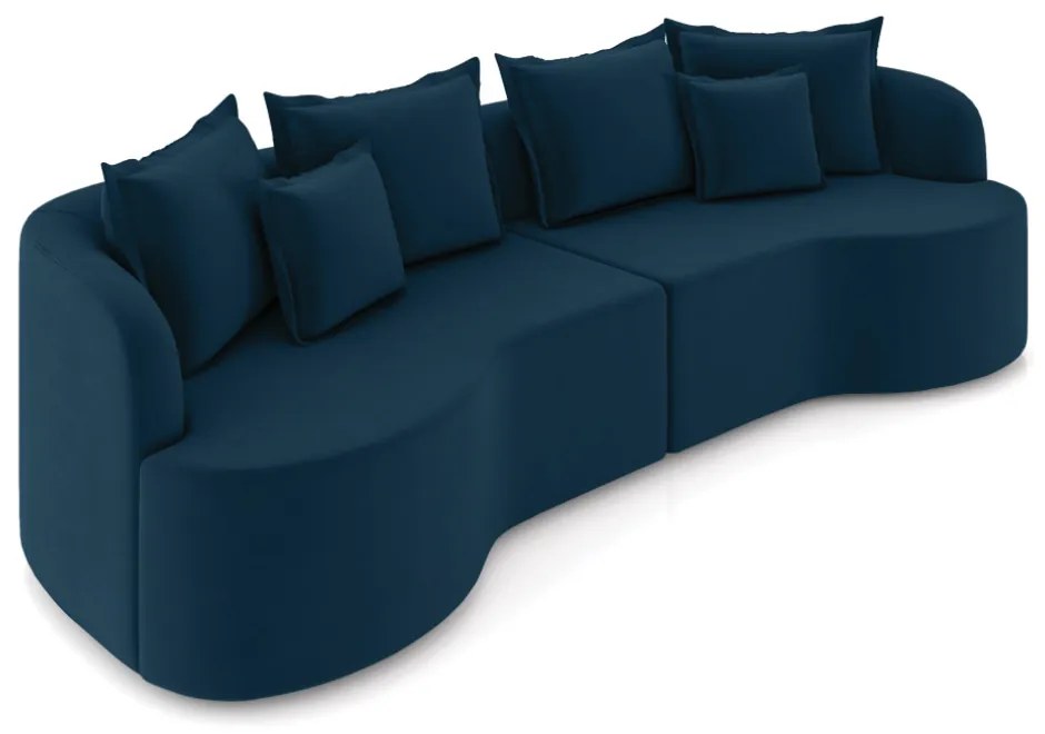 Sofá 3 Lugares Orgânico Living 210cm Mersa Veludo K01 - D'Rossi - Azul Marinho