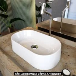 Cuba Pia de Apoio Para Banheiro Oval 43cm Hera C08 Branco - Mpozenato