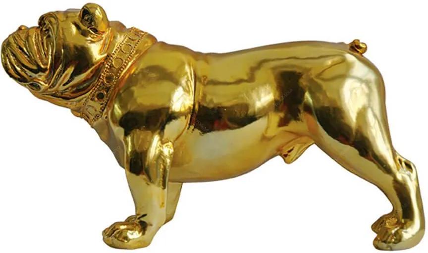 Escultura Bulldog Nervous Dourado em Resina - Urban - 30x16,5 cm