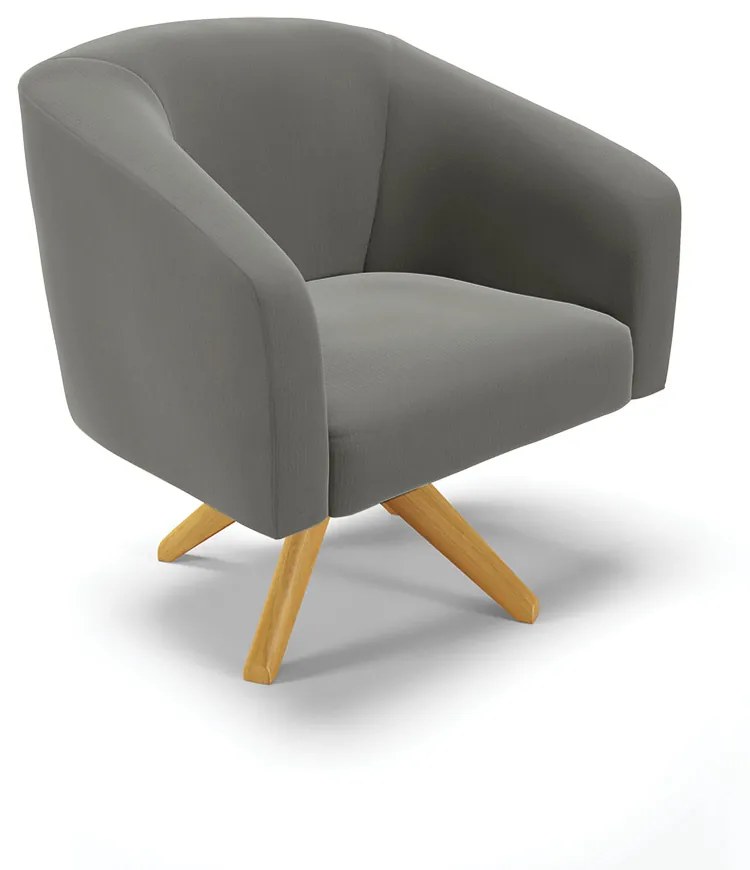 Poltrona Decorativa Giratória MA30 Kit 2 Stella Suede Grafite D03 - D'Rossi