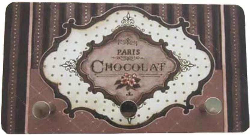 Porta Chaves de Metal Paris Chocolat - 3 Pinos - 15x8 cm