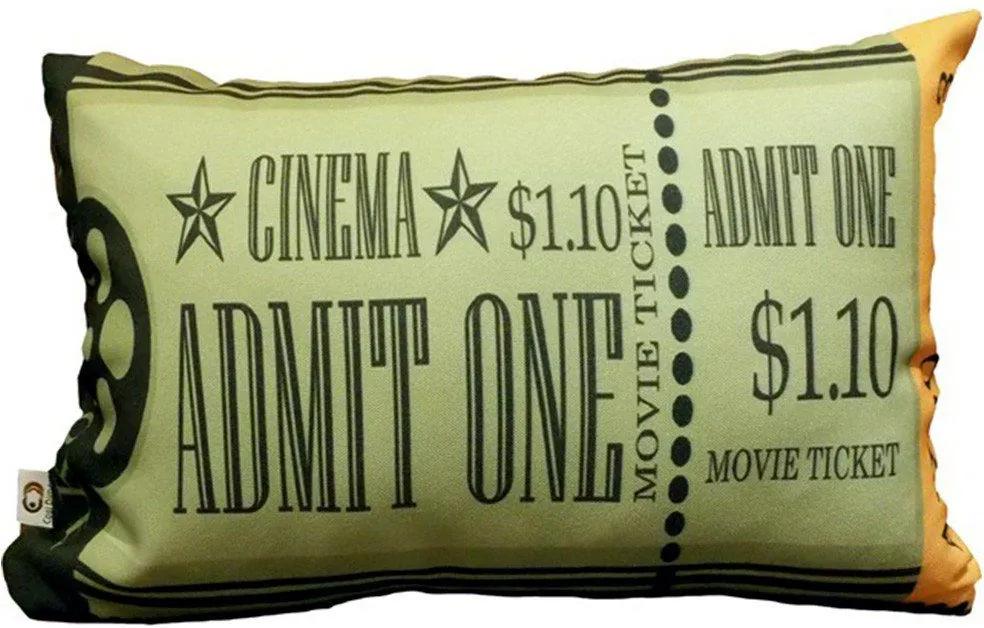 Capa de Almofada Cinema Ticket Admit One 25x35cm Cosi Dimora