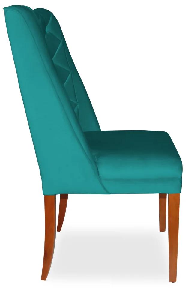 Kit 6 Cadeiras de Jantar Micheli Suede Azul Tiffany