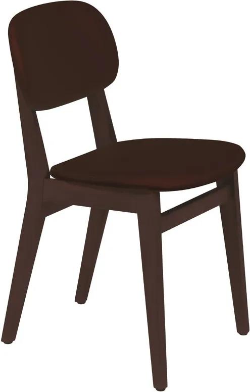 Cadeira de Madeira Sem Braços Tabaco com Estofado Café Tramontina