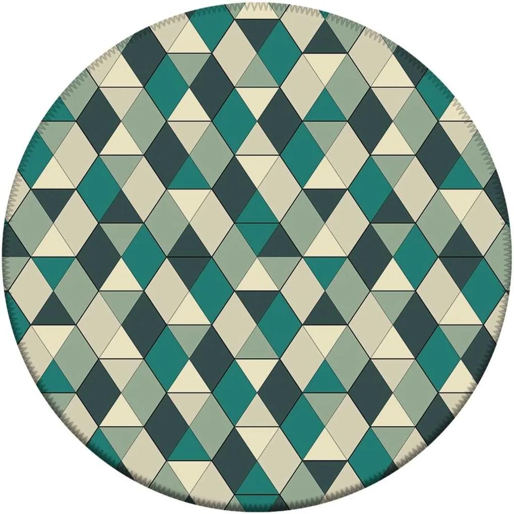 Tapete Love Decor Redondo Wevans Illusion Triangle Verde 94cm
