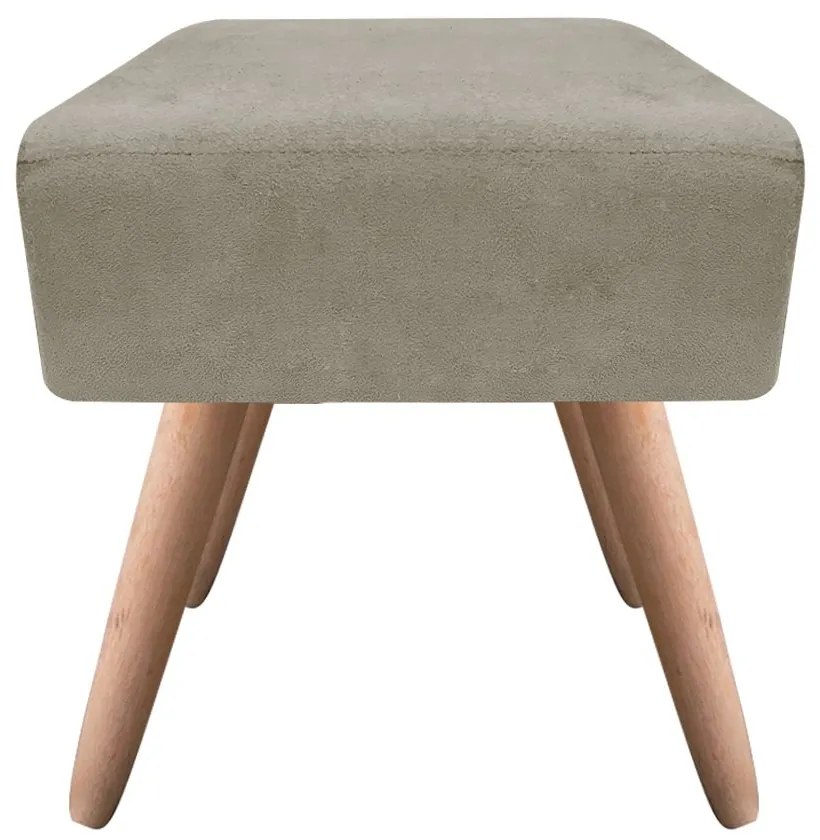 Puff Banqueta Decorativo Pé Palito Natural Ibiza Suede D03 - D'Rossi - Marrom Rato