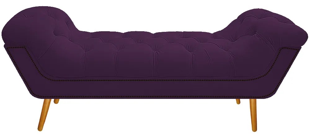 Calçadeira Estofada Veneza 195 cm King Size Suede Roxo - ADJ Decor