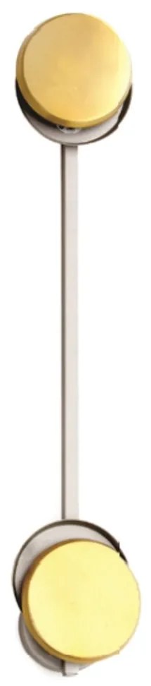 Arandela Eclipse Linear Assimetrico 05X11X60Cm Discos Metal Aluminio 0... (BRANCO / COBRE BRILHO, 220V)