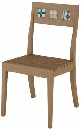 Cadeira Funchal Assento Ripado cor Natural com Pes Madeira - 48178 Sun House