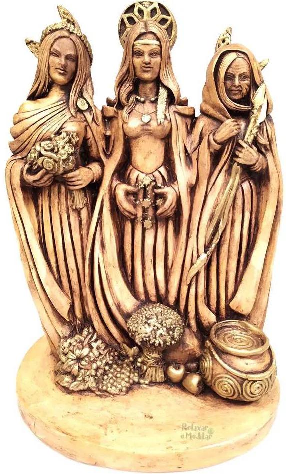 Estátua Deusa Tríplice Wicca Grande (28cm)