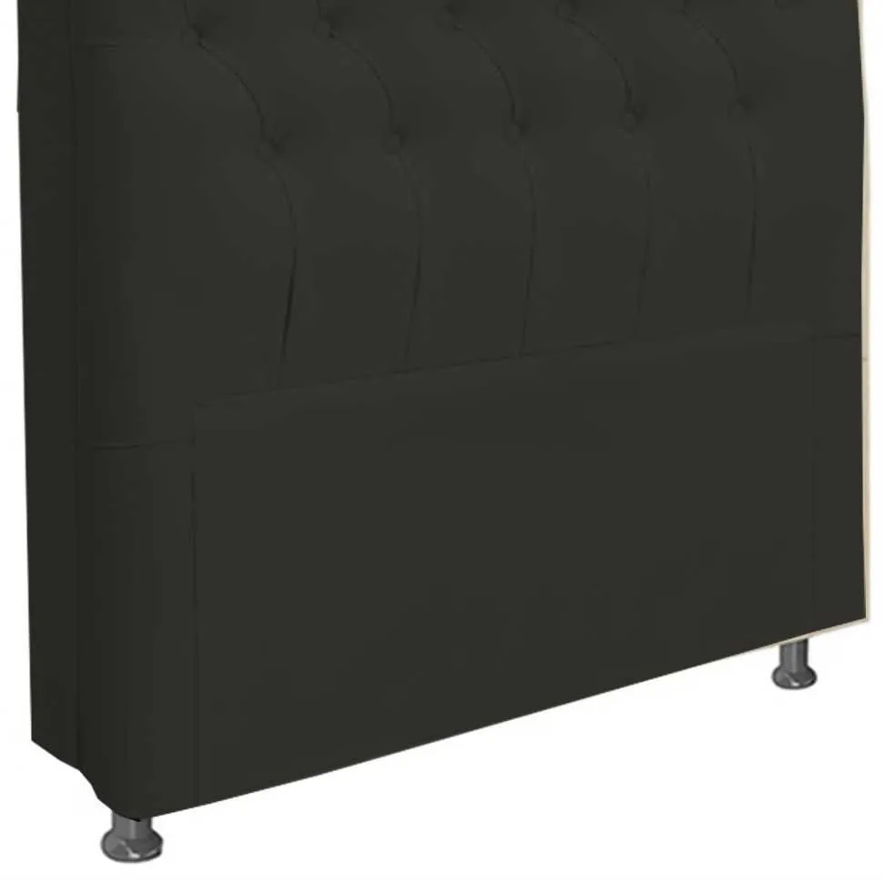 Cabeceira Paris Cama Box Solteiro 100 cm Corino Preto D'Rossi