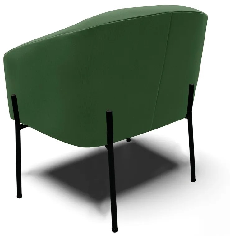 Poltrona Decorativa Pé de Ferro Preto Kit 2 Stella Suede D03 - D'Rossi - Verde