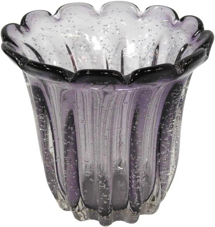 Vaso Para Decoração em Murano Violeta 17 x 20cm