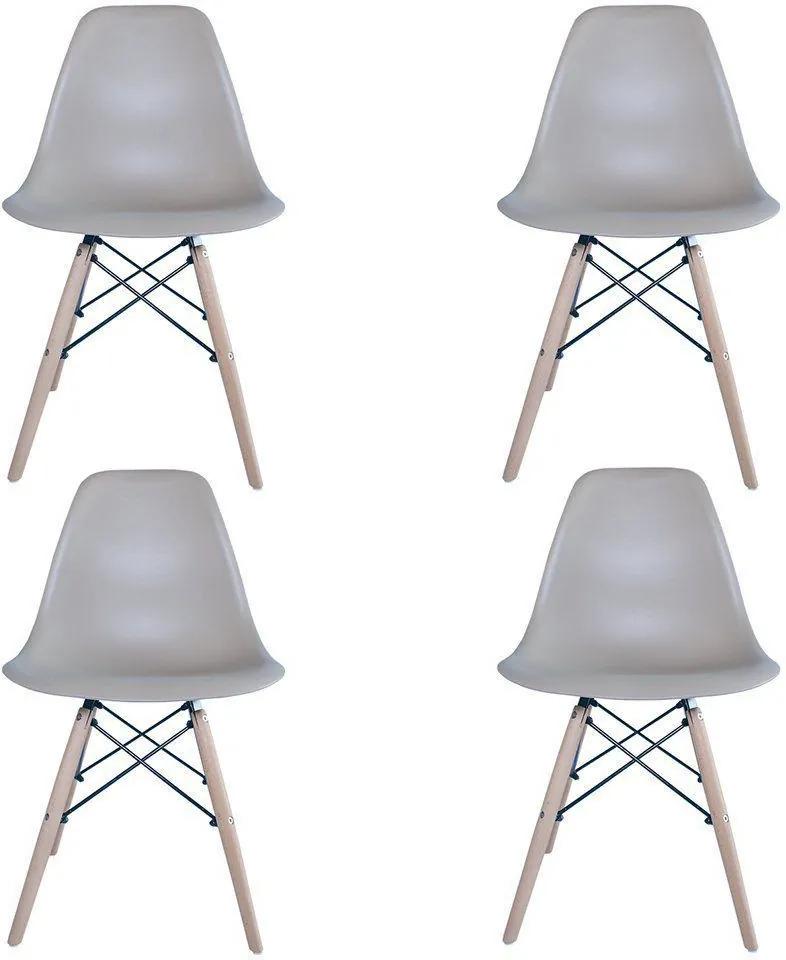 Kit 4 Cadeiras Eiffel Charles Eames em ABS Nude - Facthus