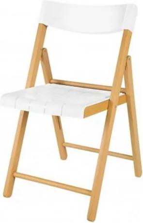 Cadeira Potenza Dobravel Natural Com Plastico Branco - 20566 Sun House