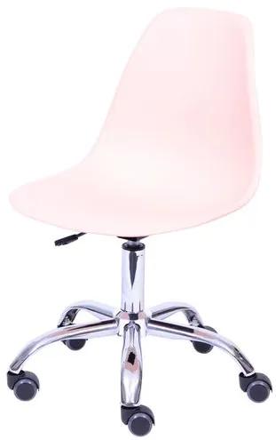 Cadeira Eames com Rodizio Polipropileno Salmao - 43041 Sun House