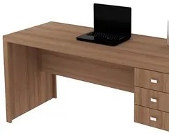 Mesa com 03 Gavetas para Home Office ME4113 Amendoa - Tecno Mobili