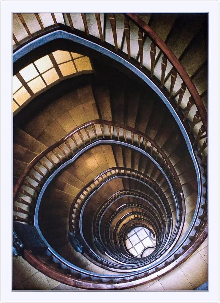 Quadro Decorativo Arquitetônico Escadas Espiral 50x70cm