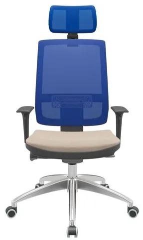 Cadeira Office Brizza Tela Azul Com Encosto Assento Poliéster Fendi Autocompensador 126cm - 63153 Sun House