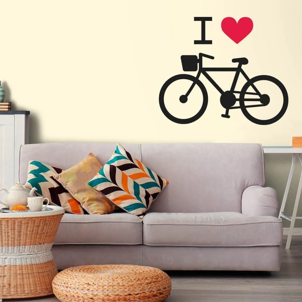 Adesivo de Parede Bicicleta Love