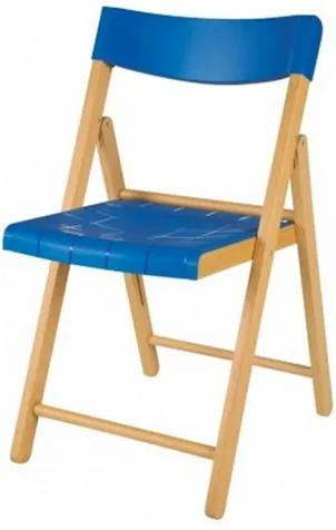 Cadeira Potenza Dobravel Natural Com Plastico Azul - 20645 Sun House