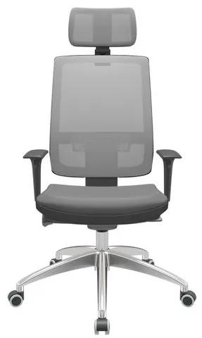 Cadeira Office Brizza Tela Cinza Com Encosto Assento Facto Dunas Cinza Autocompensador 126cm - 63203 Sun House