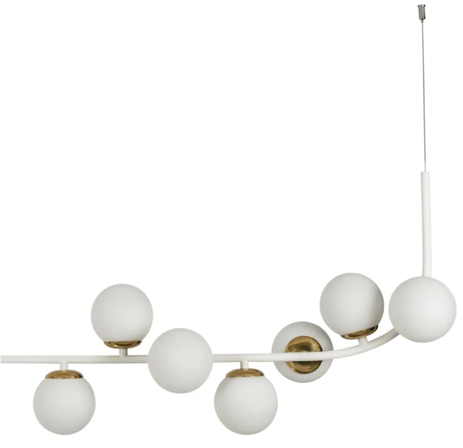 Pendente Astral 45X159X30Cm 8Xg9 Globo Ø12Cm - Usina 16941/8 (CB_M - Cobre Metálico / CB-PV - Cobre Brilho Polido Verniz, TRANSPARENTE)