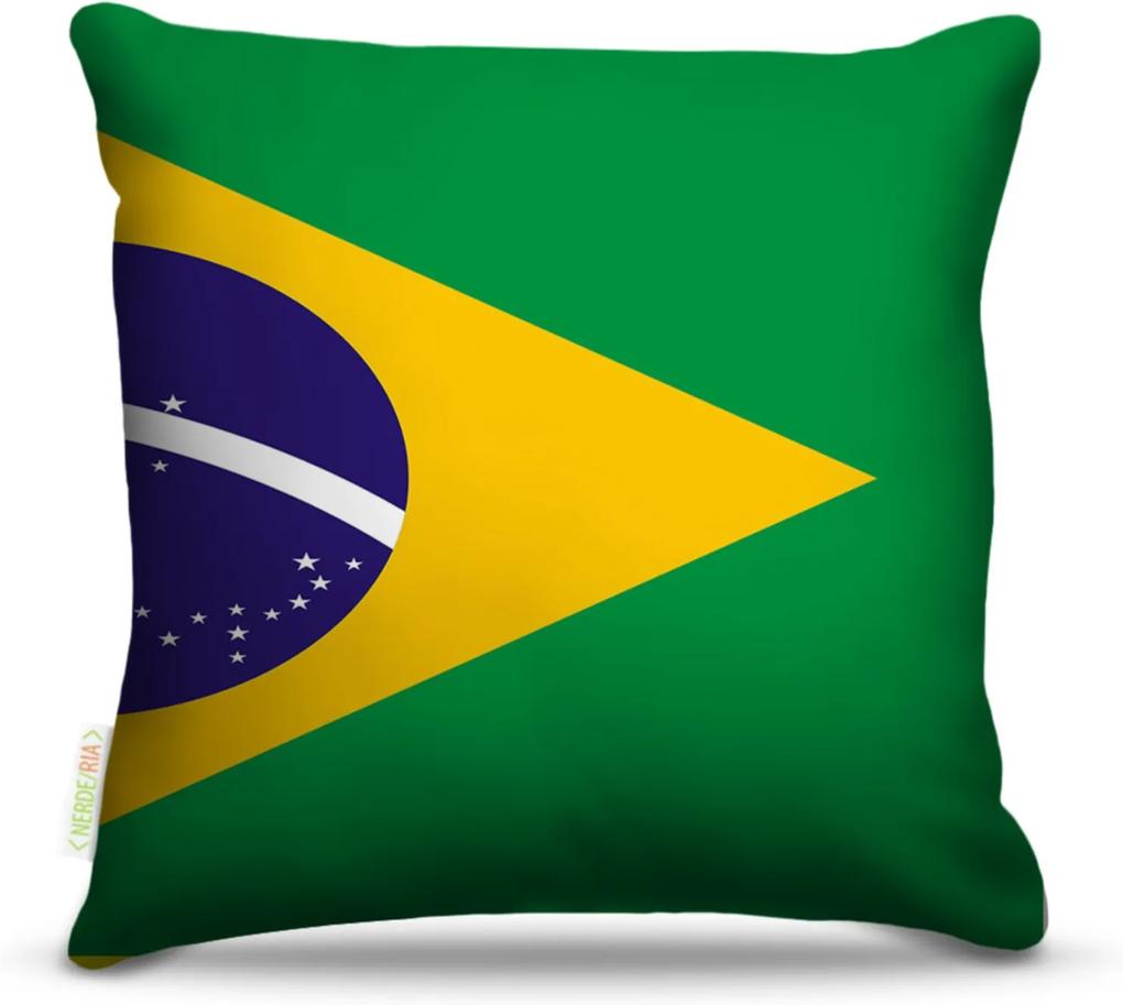 Almofada Bandeira Brasil 45X45Cm Nerderia