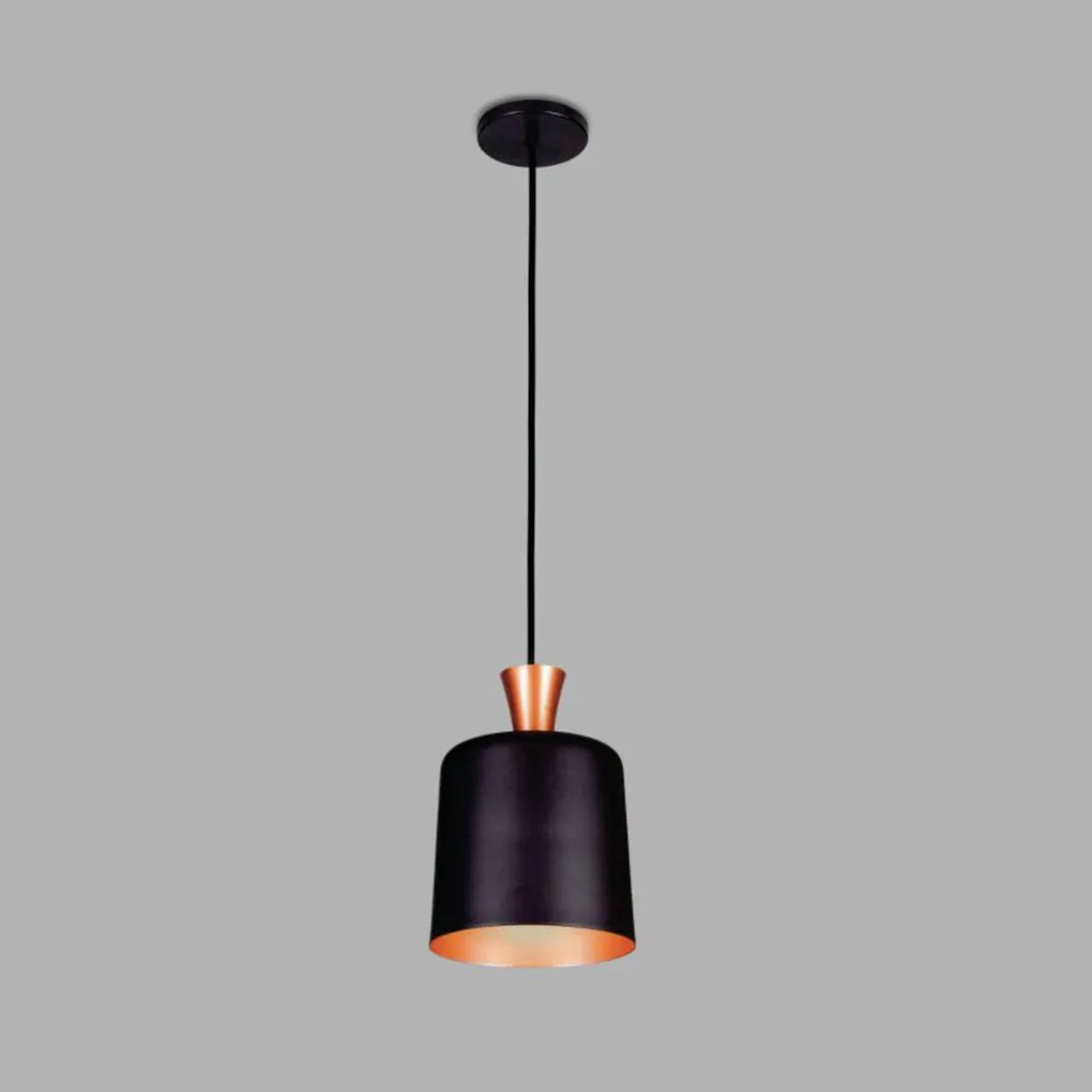 Pendente Lótus Ø20X22Cm 1Xe27 S/ Difusor C/ Cone De 09Cm | Usina 16313... (DR-V - Dourado Escovado Verniz / BR-F - Branco Fosco)