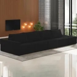 Sofá Ilha Modular com Puff para Sala Living 432cm Georgia Z08 Veludo P