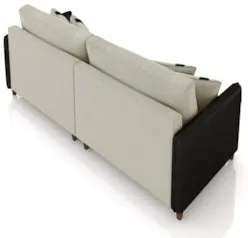 Sofá 3 Lugares Living 192cm Zoe Z08 Veludo Bege/Preto - Mpozenato