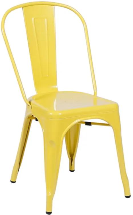 Cadeira Cairo em Aço sem Braços com Pintura Epóxi Amarela