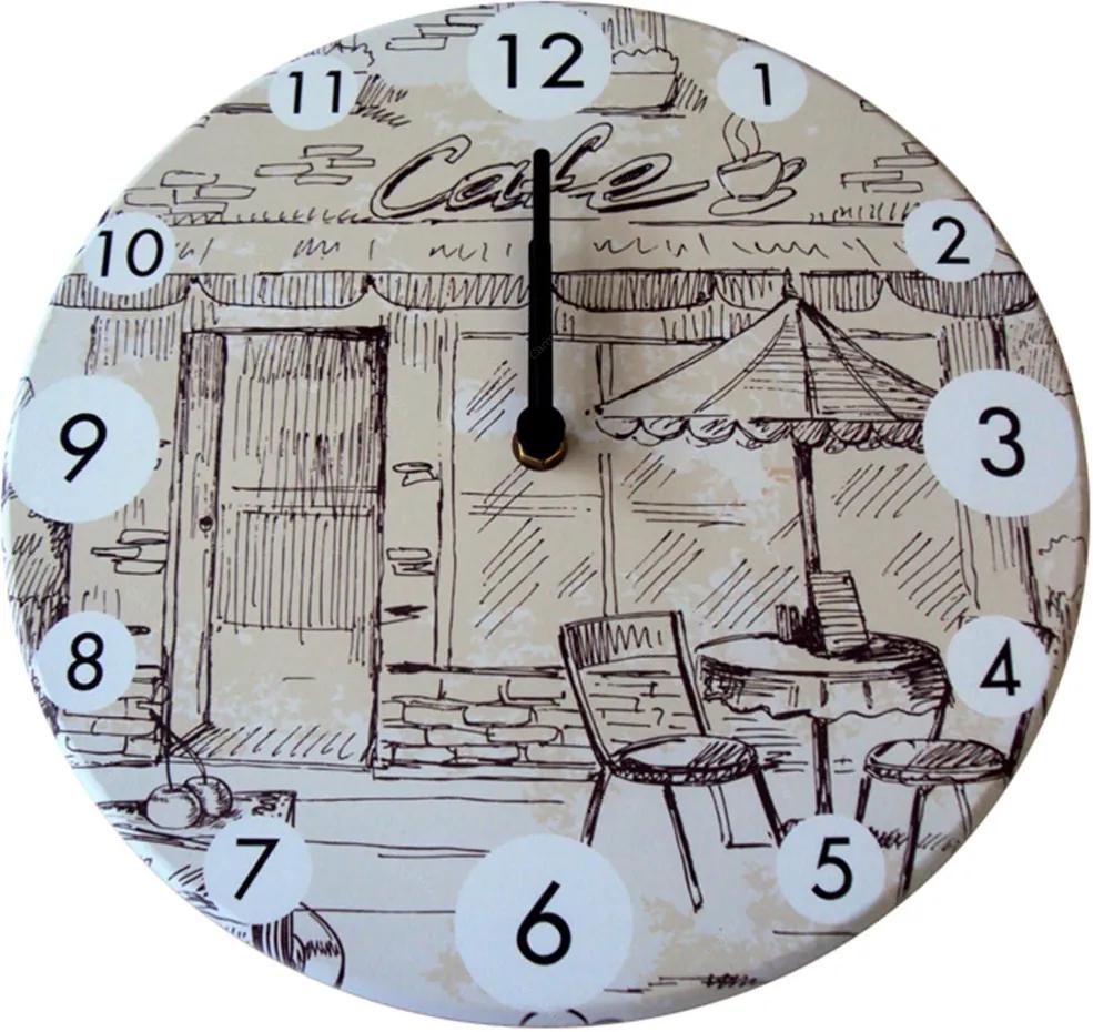 Relógio de Parede Bar e Café em Madeira MDF - 28 cm