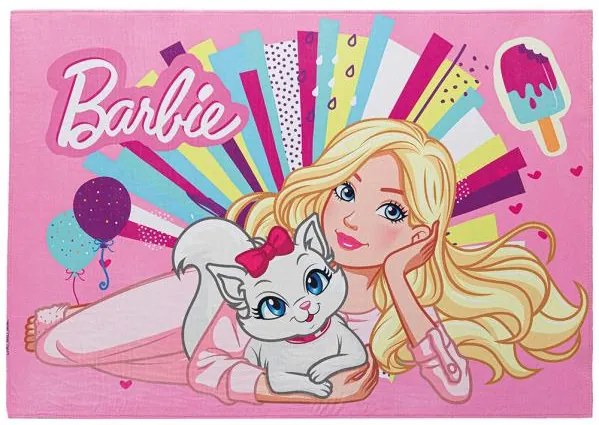 Tapete Infantil Antiderrapante Barbie 70x100 cm