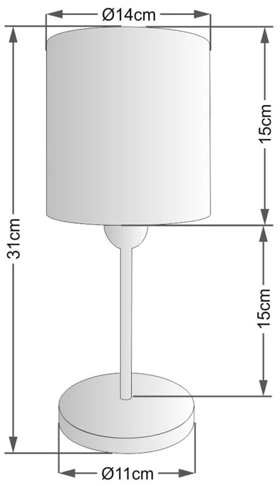 Abajur de cabeceira md-2010 vivare cúpula tecido cilíndrica