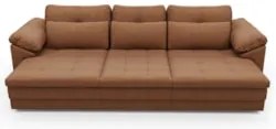 Sofá Retrátil 3 Lugares Para Sala 297cm Dijon Couro Mel S07 - Mpozenat