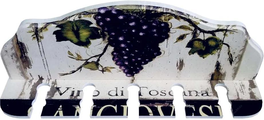 Porta-Espeto Cachos de Uva para Vinho Tinto em Madeira