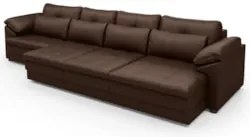 Sofá Retrátil 4 Lugares Para Sala 339cm Dijon Couro Caramelo S07 - Mpo