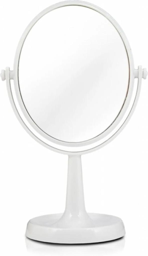 Espelho Redondo de Mesa Giratório Dupla Face 1X e 5X Aumento Branco