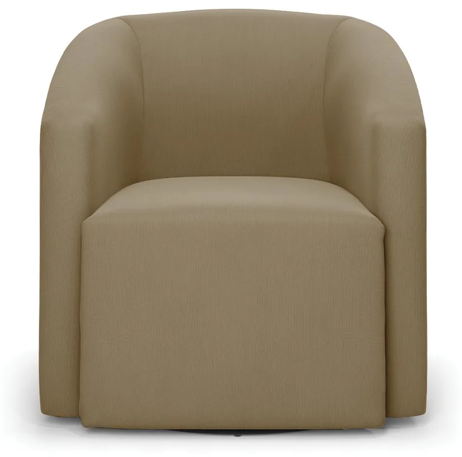 Poltrona Decorativa Base Giratória Stella Max Suede Marrom Rato D03 - D'Rossi