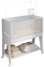 Bedside Multifunção Com Rodízios Amore M08 Branco Acetinado - Mpozenat
