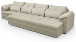 Sofá Retrátil 4 Lugares Para Sala 379cm Dijon Couro Creme S07 - Mpozen