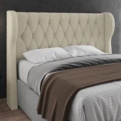 Cabeceira Casal Queen Cama Box 160cm Malva I02 Linho Bege - Mpozenato